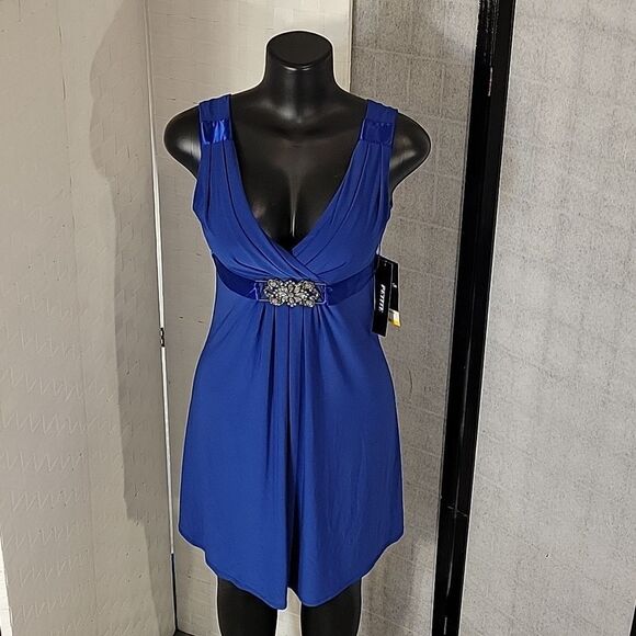 BRAND NEW SCARLETT NITE SLEEVELESS V-NECK TIE BACK WOMEN"S DRESS - Picture 4 of 14